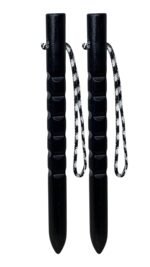 Nasty Dan Bong Stick -Training 12"-13"- Hickory Round 1''- Black-Pair-STI NDBP 005