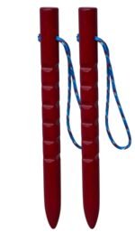 Nasty Dan Bong Stick Training 12"-13"- Hickory Round 1''- Red Color-Pair-STI NDBP 003