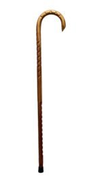 Hickory Round 1''-Viper Horn-Grips-Rumble-Shark's Teeth-Natural-35,5''-Walking Cane-MO 039
