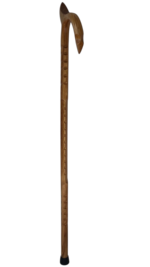 Hickory 1''Round/Falcon Horn/Wings Palm Rest/ Grips/Shark's Teeth/ Natural/MR 017/ Walking Cane