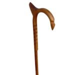 Hickory 1''Round/Falcon Horn/Wings Palm Rest/ Grips/Shark's Teeth/ Natural/38''/MR 017/ Walking Cane