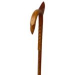Hickory 1''Round/Falcon Horn/Wings Palm Rest/ Grips/Shark's Teeth/ Natural/38''/MR 017/ Walking Cane - Image 5