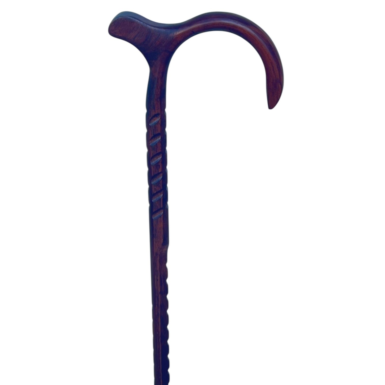 MR 029 01 side HICKORY Octag 1''/King Horn/ Phenom Palm Rest/Grips/Shark's Teeth/ Dark Brown/36''/MR 029/Walking Cane - Image 1