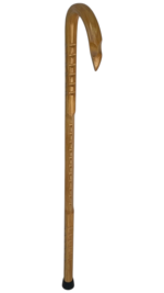 Hickory 1''Round/Falcon Horn/Grips/Shark's Teeth/Natural/MR 037/Walking Cane